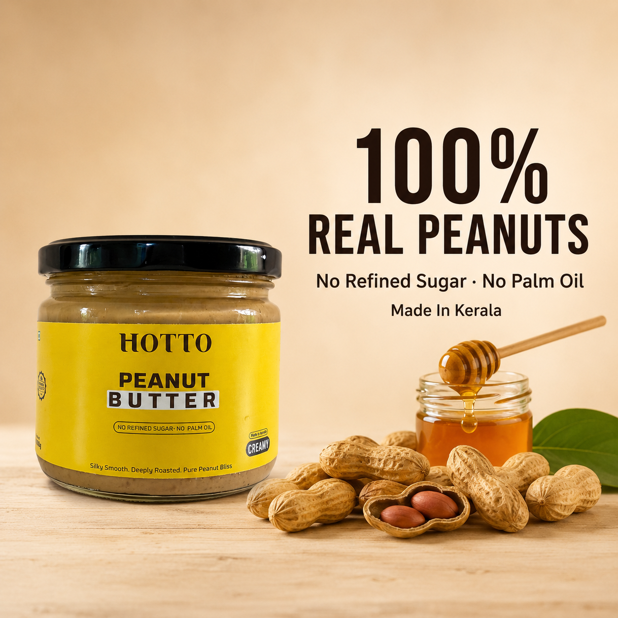 PEANUT BUTTER – DEEPLY ROASTED, PURELY CLEAN (NO REFINED SUGAR)
