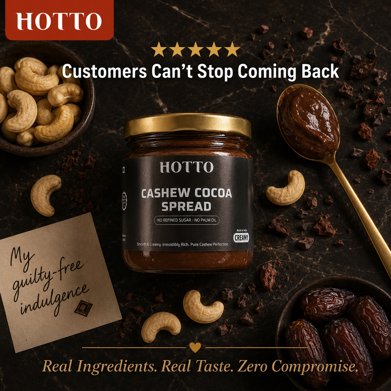 HOTTO Chocolate Lovers Duo (Cashew Cocoa + Hazelnut)