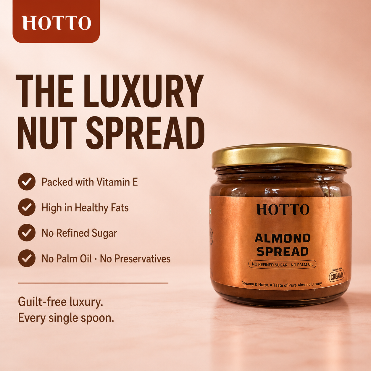 HOTTO Ultimate Nut Spread Combo – 4 Jar Pack